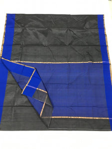 Blue and black combo chanderi saree