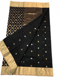 Black Chanderi Silk Cotton Saree