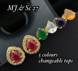 Color changeable stone earring set for women