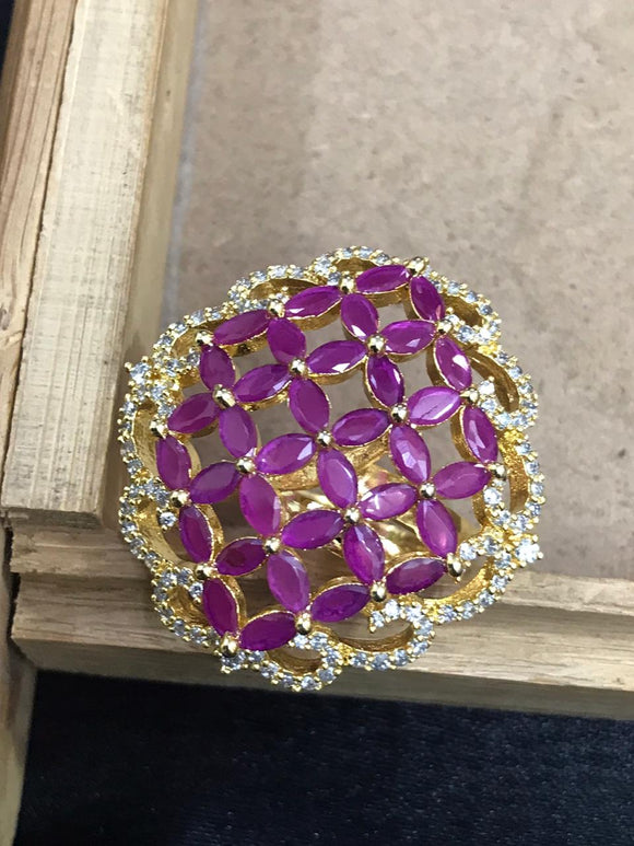 Floral stone ring for women
