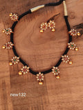 SRAVANA, New Black Thread Necklace Set for Women-SAYDTNS001