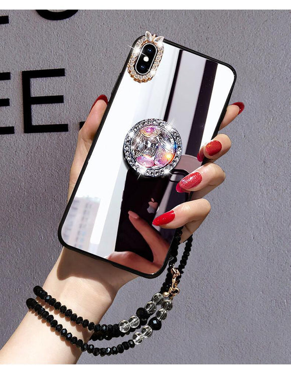 Case With Ring Glitter Phone Ring Luxury Bling Diamond Ring Holder Wrist Strap Fur Ball Plating Case With Ring Glitter Phone Ring Luxury Bling Diamond Ring Holder Wrist Strap Fur Ball Plating