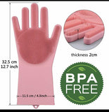 Reusable Silicone Cleaning and Scrubbing Gloves (1 Pair)