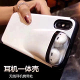 White  Mobile Case Designed with Airpod slots