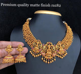 Traditional Golden  Pearl Temple Necklace Set