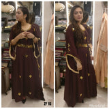Rayon gown with all over real mirror work