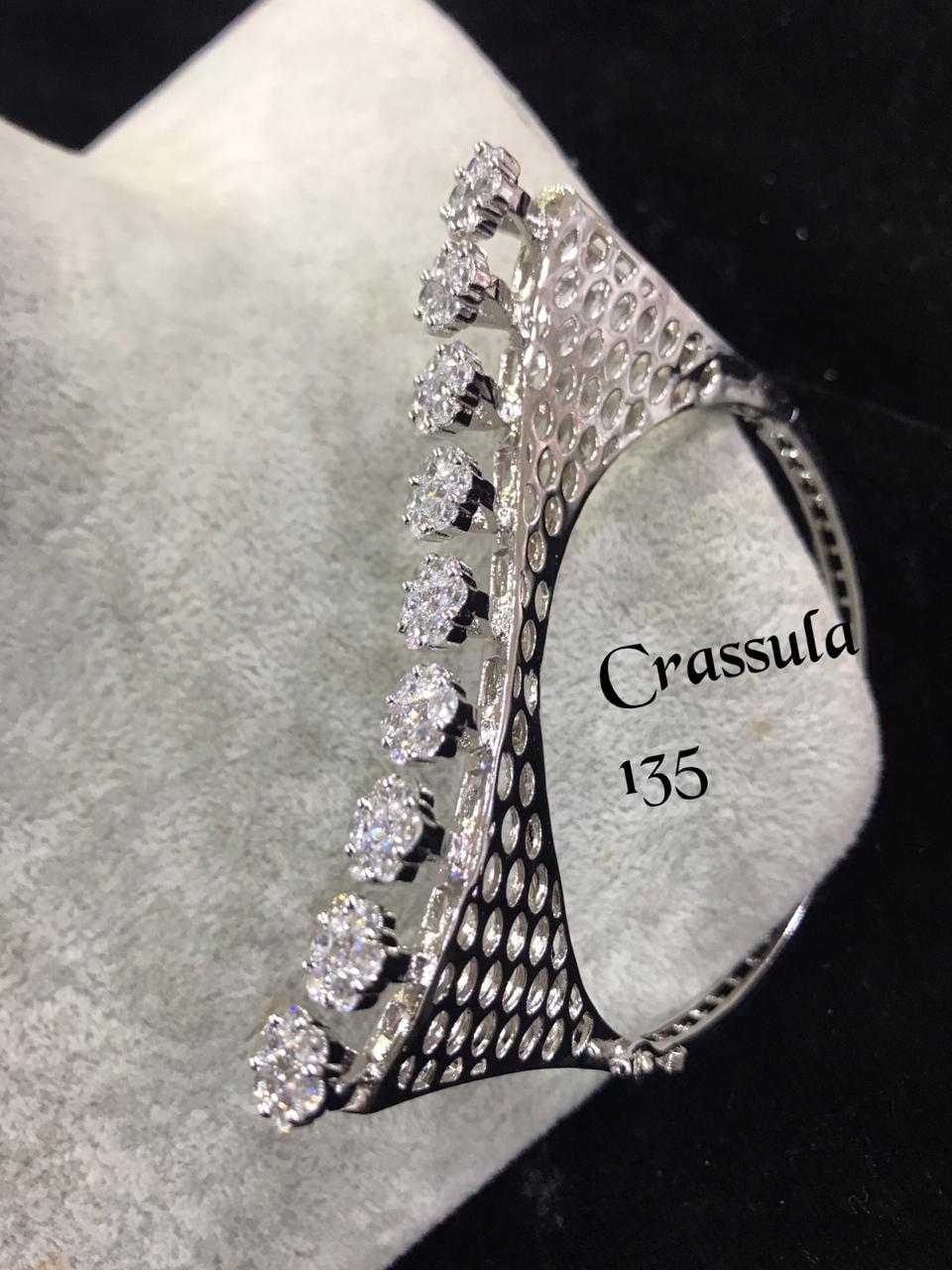 Silver Plated Diamond Look Solitaire Bangles – Sanvi Jewels