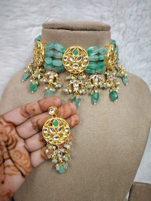 Meenakari choker with beads for women