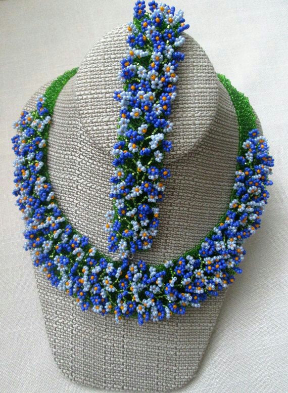 Blue Moss Designer Bead Jewellery