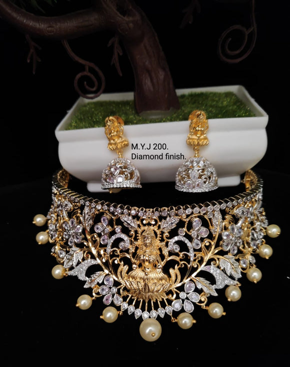 Kameswary Diamond finish Lakshmi Necklace Set