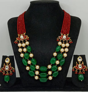 Kundan Bead Necklace Set