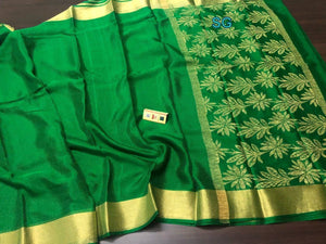 Moss Green  Pure Mysore Silk Saree