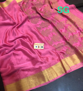 Rose Color  Pure Mysore Silk Saree