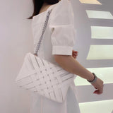 White Clutch Bag  / sling bag in Vegan Faux Leather.