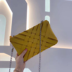 Sunset Yellow  Clutch Bag  / sling bag in Vegan Faux Leather.