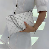 White Clutch Bag  / sling bag in Vegan Faux Leather.