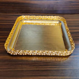 Impressive imported German silver washable tray with Golden Finish