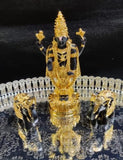 Impressive Imported German Silver washable Tray with 24kt Gold coated idols