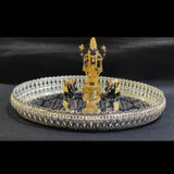 Impressive Imported German Silver washable Tray with 24kt Gold coated idols