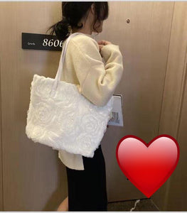 White Elegant Feather Handbags for women