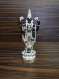 German Silver Venkatesh Lord Tirupati Balaji Swamy Silver  Black Statue in Polyresin