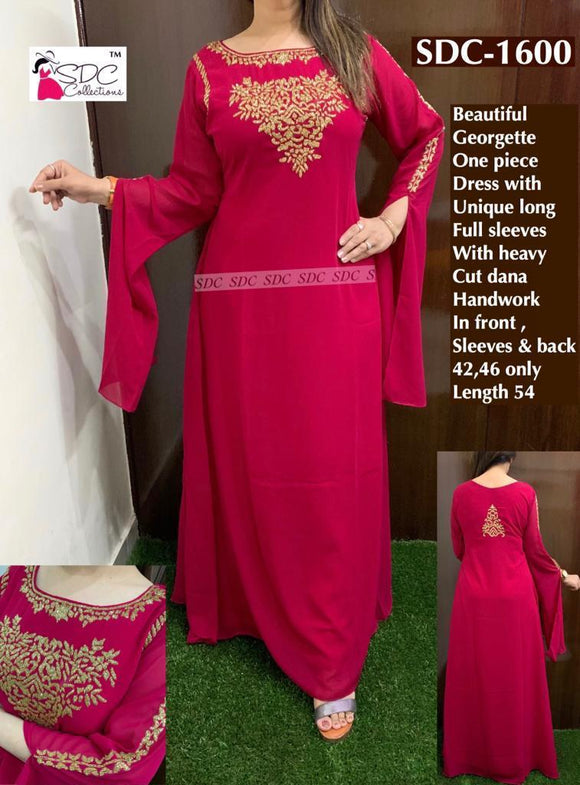 PINK  COLOR GEOGETTE GOWN FOR WOMEN