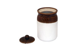 Ceramic/Stoneware Martban in Mustard Contemporary Pickle Oil Spice Container Utility Box (Medium Size, 500 ml)