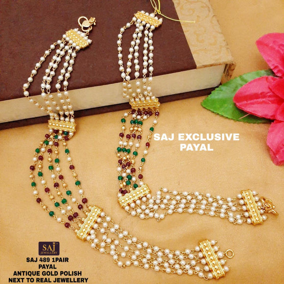 YAMUNA  GOLDEN ANKLETS/PAYAL FOR WOMEN