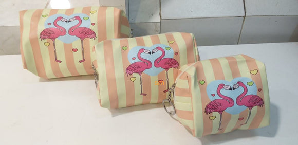 FLAMINGO COSMETIC POUCH COMBO OF 3