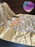 Maguva - Ethnic is Epic Tissue  with Peach Roses Saree for Women