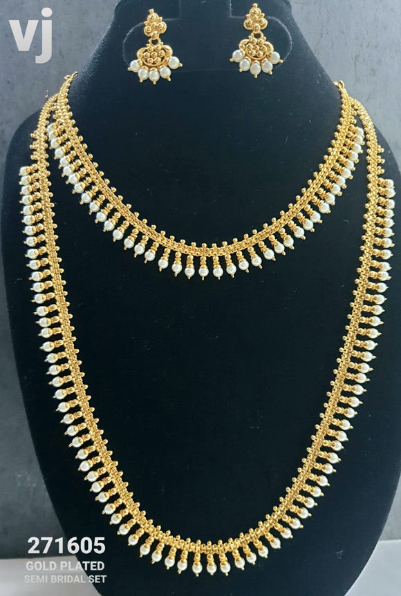 MATTE FINISH PEARL NECKLACE  SET FOR WOMEN