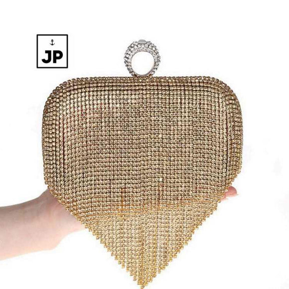 GOLDEN  STYLISH PARTY CLUTCH BAG FOR WOMEN