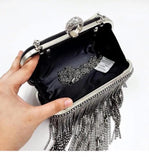 SILVER   STYLISH PARTY CLUTCH BAG FOR WOMEN
