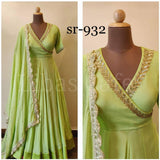 PISTA GREEN ANARKALI  KURTI SET