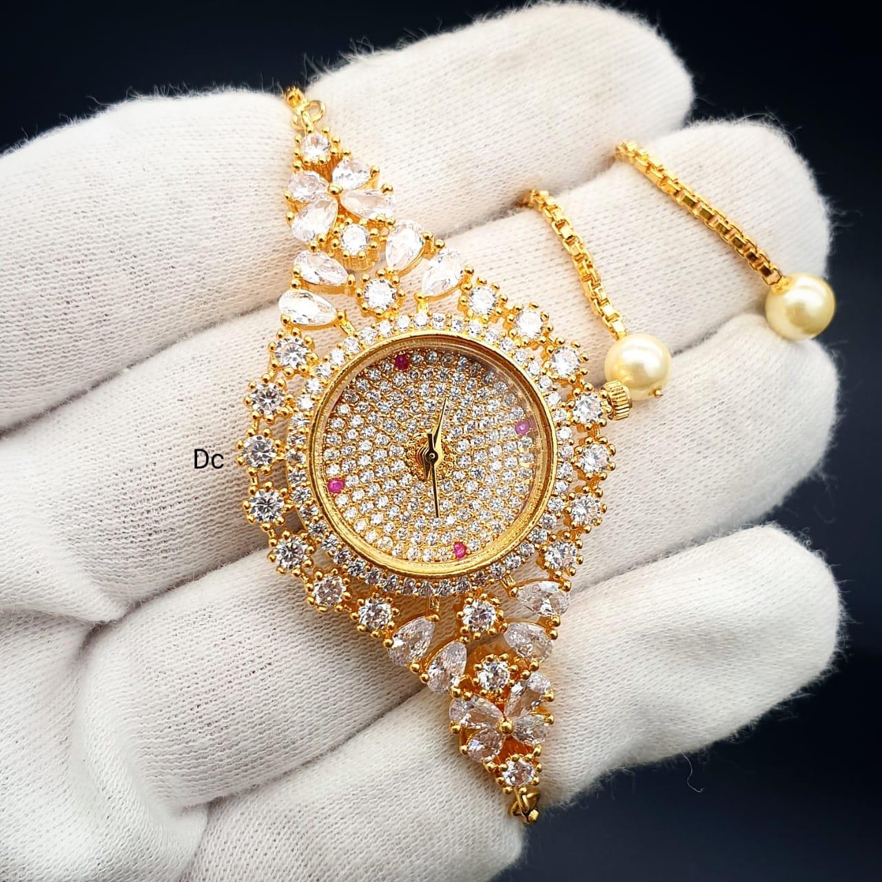 Latest Design with Diamond Designer Gold Plated Bracelet for Ladies    Soni Fashion