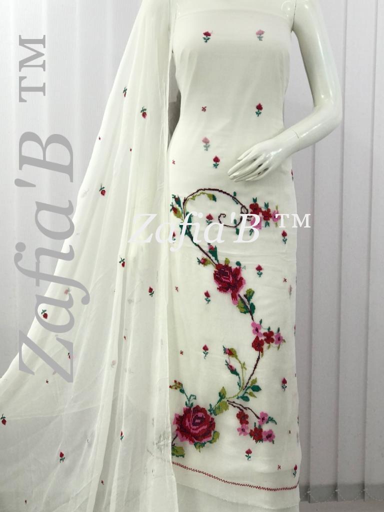 PURE LIGHT WEIGHT CHIFFON SALWAR SUIT MATERIAL FOR WOMEN