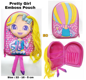 PRETTY GIRL EMBOSSED POUCH FOR GIRLS