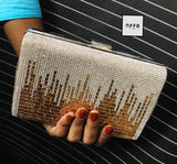 EXCLUSIVE GOLDEN BRIDAL STONES CLUTCH BAG FOR WOMEN