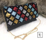 NEW  JUTE  SEQUINS SLING BAG FOR WOMEN