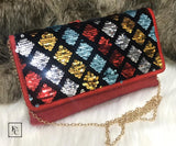 NEW  JUTE  SEQUINS SLING BAG FOR WOMEN
