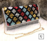NEW  JUTE  SEQUINS SLING BAG FOR WOMEN