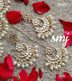 Premium Quality Dabi Kundan Choker set with five Chaandbali hangings and cluster pearls