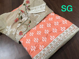 Soft  Silk Tusser Saree  with Alluring Kashmiri work allover saree and Border .