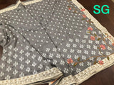 Soft  Silk Tusser Saree  with Alluring Kashmiri work allover saree and Border .
