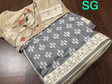 Soft  Silk Tusser Saree  with Alluring Kashmiri work allover saree and Border .