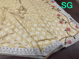 Soft  Silk Tusser Saree  with Alluring Kashmiri work allover saree and Border .