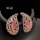 ROSE GOLD FINISH PAISLEY STONES EARRINGS FOR WOMEN