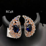 ROSE GOLD FINISH PAISLEY STONES EARRINGS FOR WOMEN