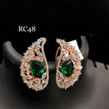 ROSE GOLD FINISH PAISLEY STONES EARRINGS FOR WOMEN
