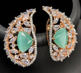 ROSE GOLD FINISH PAISLEY STONES EARRINGS FOR WOMEN